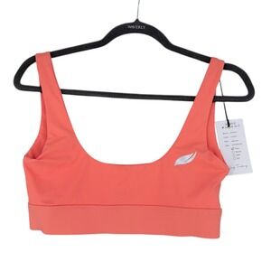 EARTHLY Coral Pink Scoop Neck Sports‎ Bra Athletic Top Sample Size Medium